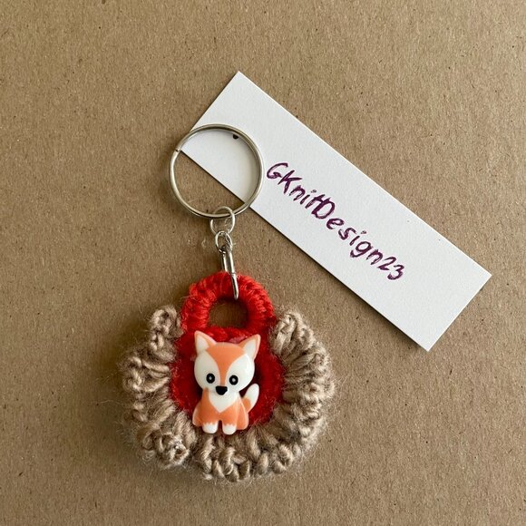 Keychain Charm, Crochet Mother's Day Gift, Handmade Backpack Charm - Picture 7 of 8